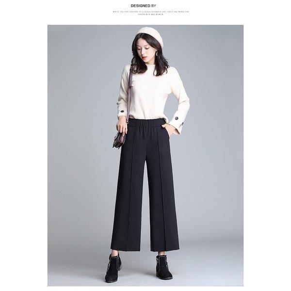ワイドパンツ レディース 九分丈 ウール混パンツ ワイド 秋 冬 ガウチョパンツ ハイウエスト カジュアル 体型カバー ウエストゴム 無地 黒パンツ コーデ 着痩せ Lv Kz Ecology Plus 通販 Yahoo ショッピング