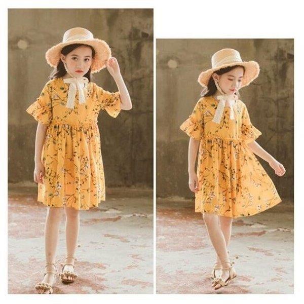 ワンピース 子供服 半袖 花柄 フレア袖 可愛い きれいめ キッズ 女の子 夏服 子ども用 ジュニア カジュアル おしゃれ 小学生 海旅行 ビーチ お出かけ Lv Lyq 0616z100 Ecology Plus 通販 Yahoo ショッピング