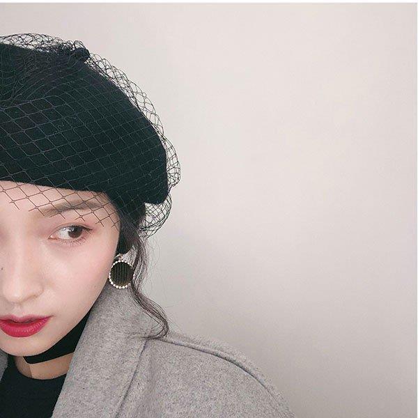 帽子 レディース ベレー帽 ハット イギリス風 ウール混 ブラックメッシュ付き ファッション ラシャ帽子 フェス パーティー 小顔効果 Lv Mz Ecology Plus 通販 Yahoo ショッピング