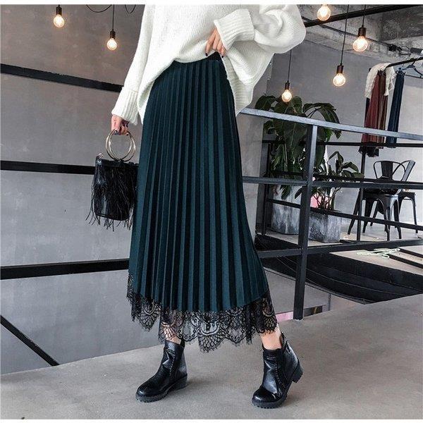 スカート ロング 秋冬 フレアスカートプリーツスカート ベルベット 黒レース 両面着れる スカート コーデ 40代スカートaライン ボトムス 着痩せ オシャレ Lv Qz 0601y41 Ecology Plus 通販 Yahoo ショッピング