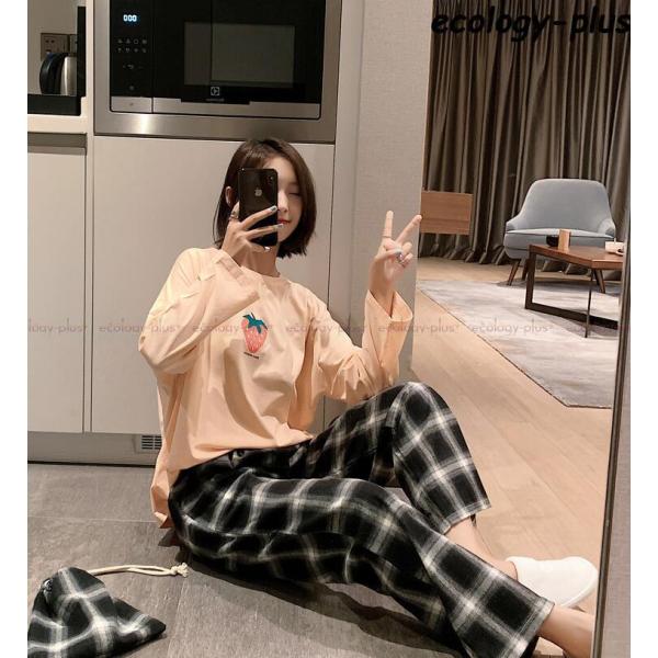 パジャマ ルームウェア レディース 春秋 長袖 パジャマ 綿ルームウェア レインボー色花 チェック柄 大きいサイズ 上下セット 可愛い パジャマ 6色 Lv Sy 0601x19 Ecology Plus 通販 Yahoo ショッピング