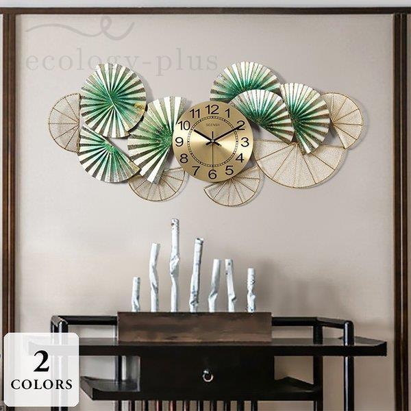 全日本送料無料 掛け時計 北欧 おしゃれ かわいい 音がしない ギフト 掛時計 入学祝い 玄関 インテリア時計 ゴールド グリーン 和風 扇子 メッシュ 公式 Nepalbreweries Com