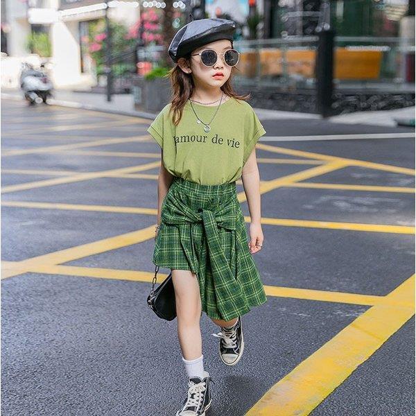 子供服 セットアップ 夏 韓国子供服 女の子 ジュニア キッズ 上下セット 2点セット 半袖 Tシャツ ミニスカート チェック柄 可愛い おしゃれ 通学着 通園着 Lv Tz11 Ecology Plus 通販 Yahoo ショッピング