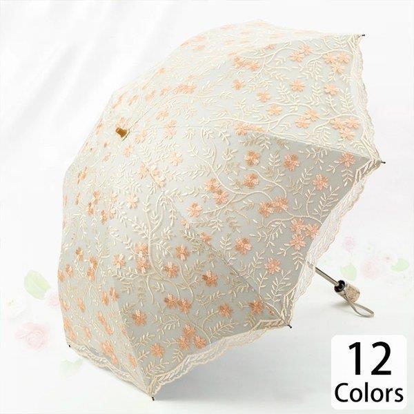 傘 レディース 可愛い 晴雨兼用 耐風 折りたたみ傘 折り畳み傘 ジャンプ おしゃれ 軽量 お花 刺繍 総柄 収納ケース付 エレガント 総柄 二折 Abs57 Lv Ys 0608qq100 Ecology Plus 通販 Yahoo ショッピング