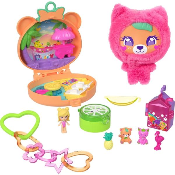 Polly Pocket ポーリーポケット ぬいぐるみ ベア コンパクト プレイセット ドール 人形 ペット おもちゃ 輸入品