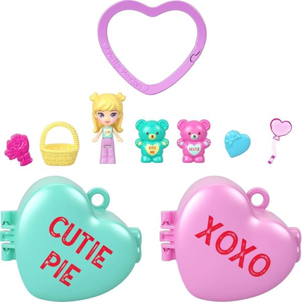 Polly Pocket ポーリーポケット スウィートハーツ キャンディ型 コンパクト プレイセット ドール 人形 ベア おもちゃ 輸入品