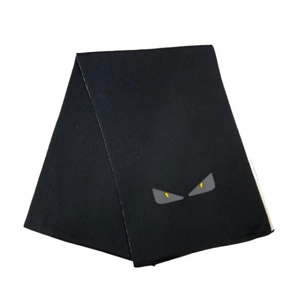 FENDI モンスター　バグズ　マフラー　ストール　ロゴ　ブラック FENDI フェンディ バグズ モンスター マフラー ストール 小物