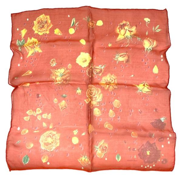 HERMES エルメス スカーフ カレ45 プチカレ フラワー 花 バラ モチーフ  