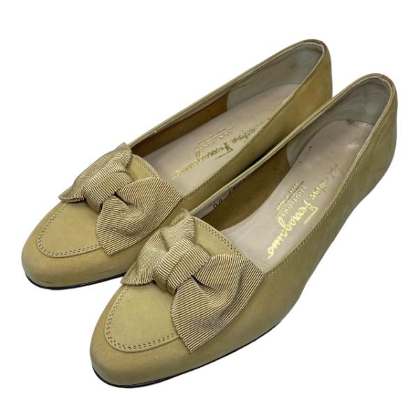 Salvatore Ferragamoリボン付きグレーのパンプス FERRAGAMO Salvatore Ferragamo フェラガモ パンプス シューズ