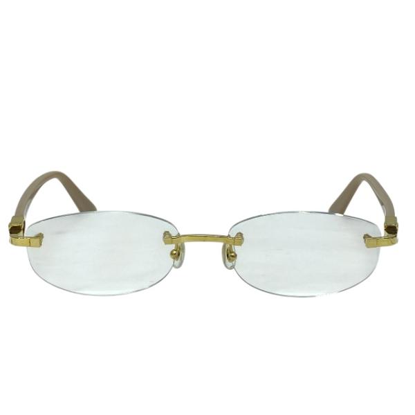 Cartier カルティエ レクタングル リムレス メガネ CT0318O