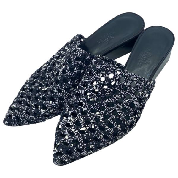 HERMES（エルメス） メッシュ サンダル ミュール シューズ 靴 ブラック