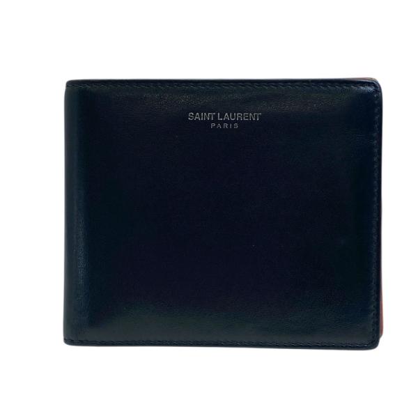 サンローラン/SAINT LAURENT　ゲイビー コンパクト ウォレット / 三つ折り財布　 692684　レザー　ブラック　 【中古】 商品番号 E-157827 SAINT LAURENT - サンローラン/SAINT LAURENT ゲイビー コンパクト