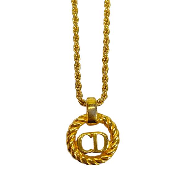 Christian Dior ディオール ネックレス ペンダント CDロゴ ゴールド 