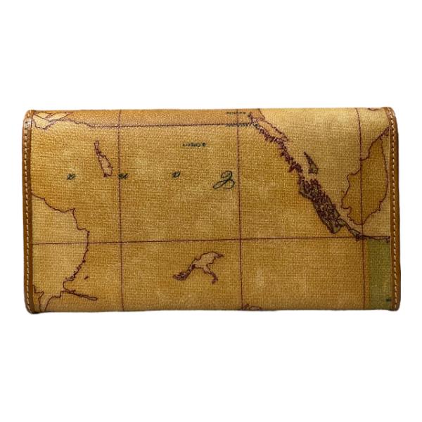 美品】PRIMA CLASSE プリマクラッセ 長財布 レザー 地図柄 ブラウン系