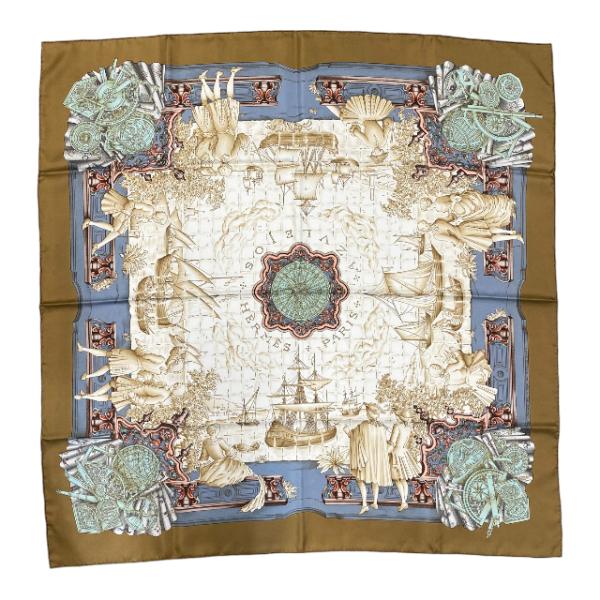 HERMES エルメス スカーフ ショール 大判 カレ90 AZVLEJOS 貴族船