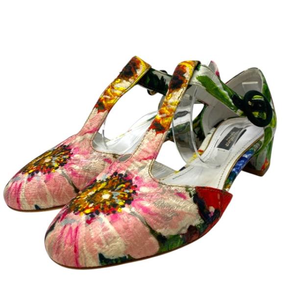 【ドルチェ&ガッバーナ】 パンプス 花柄 DOLCE&GABBANA ドルチェ&ガッバーナ パンプス 花柄 フラワー