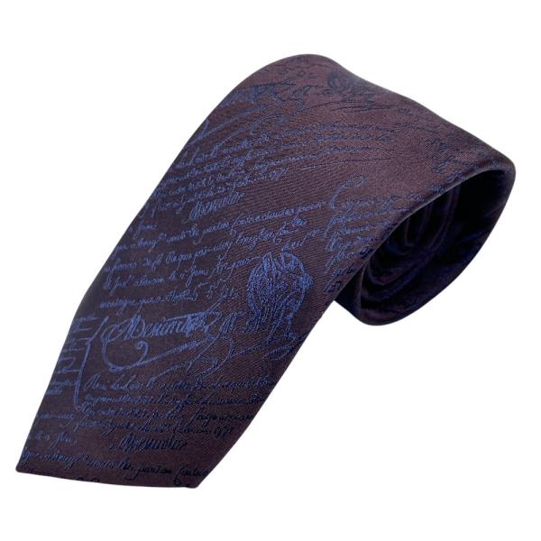 美品 Berluti ベルルッティ スクリット カリグラフィ シルク ネクタイ Berluti（ベルルッティ） 美品 カリグラフィ ネクタイ レギュラータイ
