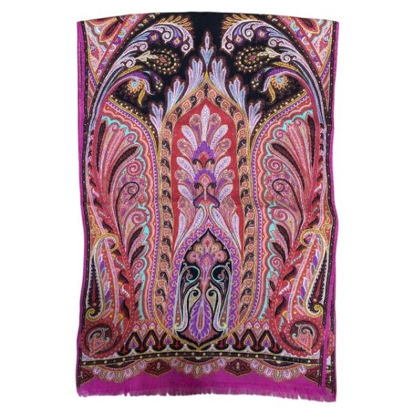 ETROエトロ　シルク＆ウール　大判スカーフ　からし色　ペイズリー ETRO/エトロ_Women通販 | プリント ウール&シルク ショール