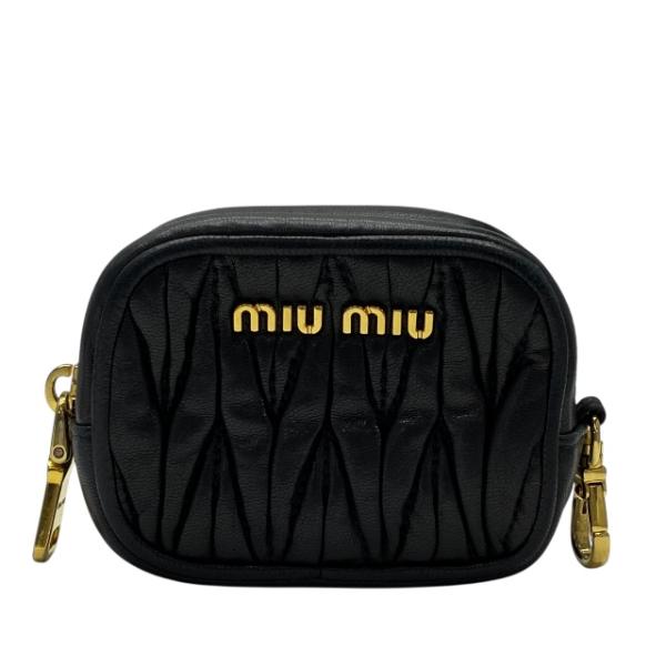 【美品】MIU MIU ミュウミュウレザー ミニポーチ MMV523 ブラック 楽天市場】ミュウミュウ MIU MIU レザーミニポーチ付