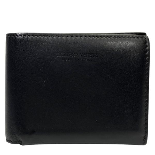 Bottega Veneta ブラック 二つ折り財布 BOTTEGA VENETA ボッテガヴェネタ 二つ折り財布 メンズ イントレ