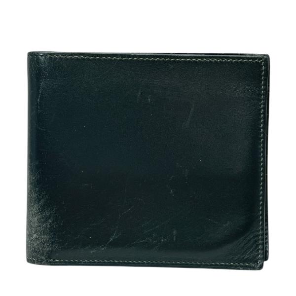 HERMES エルメス 二つ折り財布 折財布 札入 カードケース □Ｄ刻印 レザー ダークグリーン系