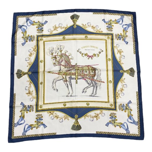 HERMES エルメス スカーフ カレ90 フランス初代帝国のハーネス シルク-