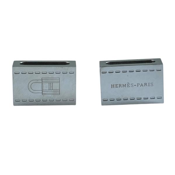 HERMES エルメス ツイリー用 スカーフリング ロゴ カデナ 2個セット メタル シルバー