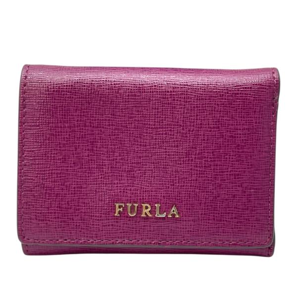 FURLA フルラ 三つ折り財布 折財布 バビロン レザー パープル