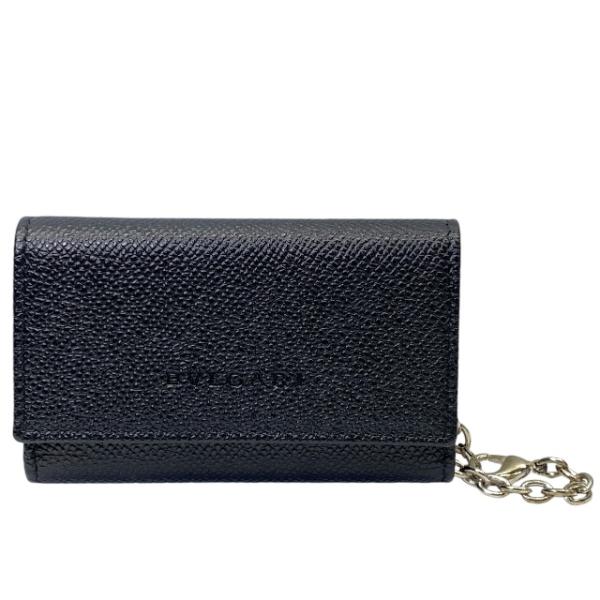 BVLGARI ブルガリ 6連 キーケース コンパクト ロゴ レザー