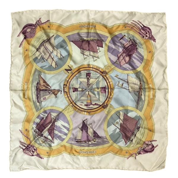 HERMES エルメス スカーフ カレ45 BELLES AMURES 帆の美学