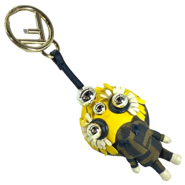 【美品】FENDI スペースモンキー　チャーム　イエロー FENDI フェンディ スペース モンキー バッグチャーム チャーム