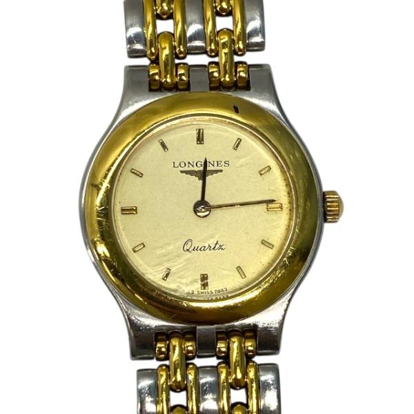 稼働品 ロンジン 7443 腕時計 時計 コンビ クオーツ アナログ ゴールド シルバー ステンレススチール レディース LONGINES