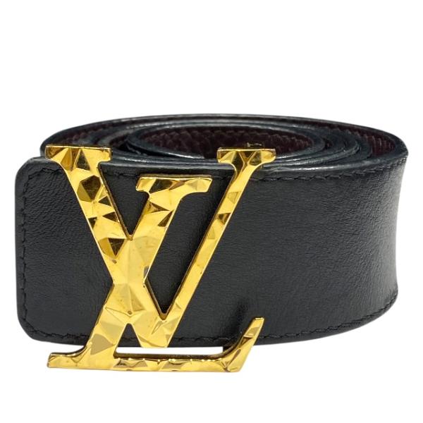 LOUIS VUITTON レザーベルト ブラック 正規店購入】Louis Vuitton バックル ブラックレザーベルト