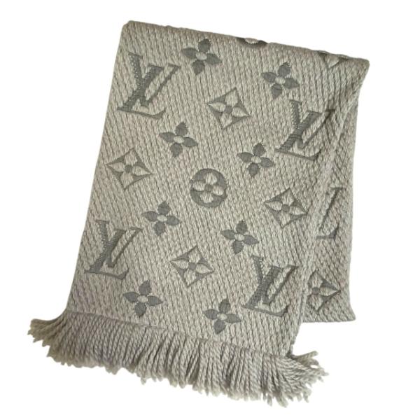 ルイヴィトン　VUITTON カシミヤ混 ウールマフラー ダークグレー×グレー LOUIS VUITTON - LOUIS VUITTON(ルイヴィトン) マフラー美品
