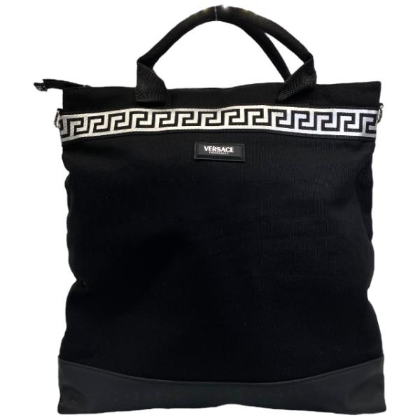GIANNI VERSACE ブラックショルダーバッグ GIANNI VERSACE ヴェルサーチ 2way ショルダーバッグ トート