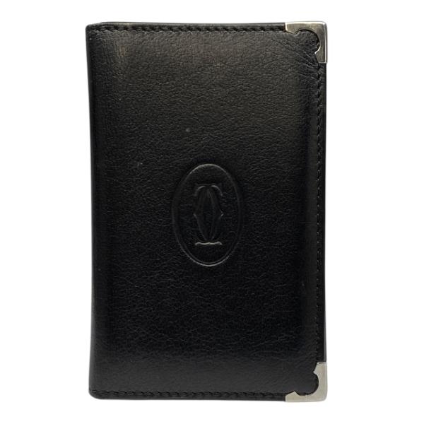 【美品】カルティエ　ブラック　マネークリップ　マストライン　カードケース　レザー Cartier カルティエ マストライン マネークリップ ボルドー