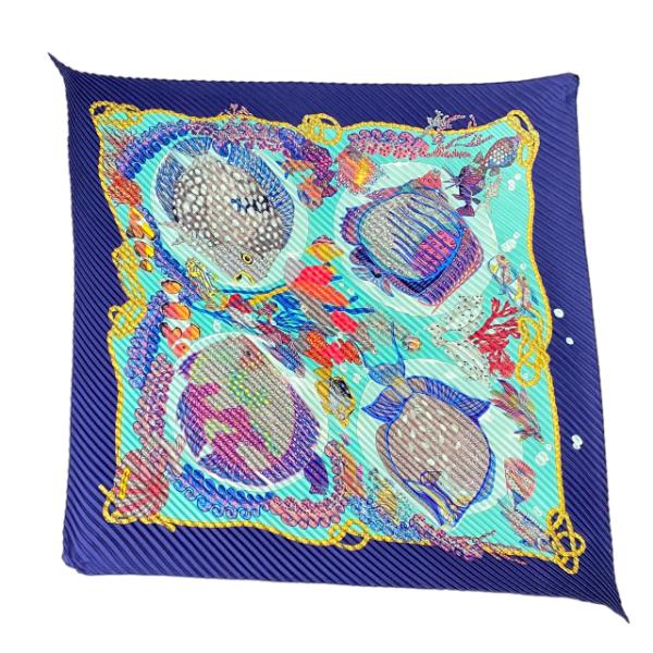 HERMES カレ90　Grands Fonds 深海　スカーフ ネイビー econext_1227-a8757o-g7b