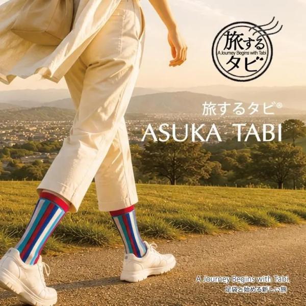 旅するタビ ASUKA TABI タビソックス  疲れにくい  クッション 足袋  世界遺産  旅行 散策 飛鳥 歴史 メール便 日本製 滑り止め  奈良産 西垣靴下 エコノレッグ