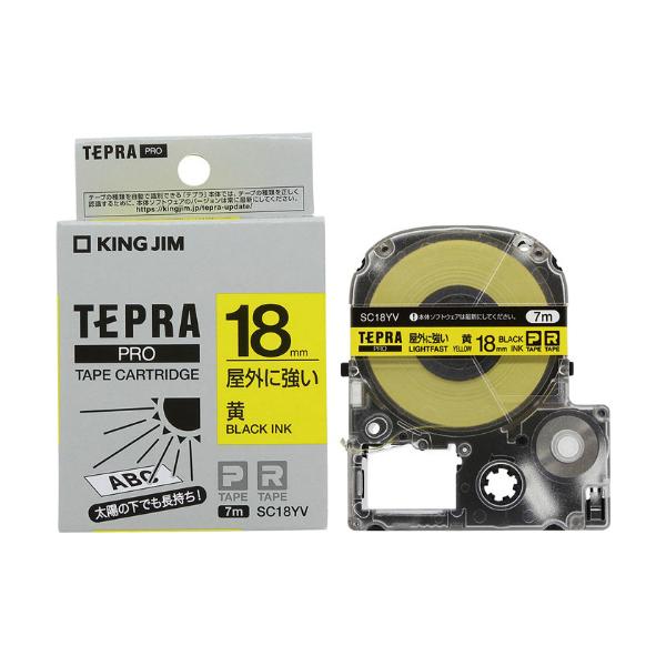 �L���O�W����KING JIM���e�v���uPRO�v�e�[�v�J�[�g���b�W ���O�ɋ������x�� ���^������ SC18YV 18mm�� 7m