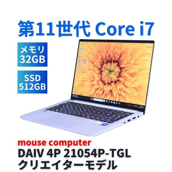 DAIV マウスコンピューター 2021年32G軽量クリエイターモデル Corei7