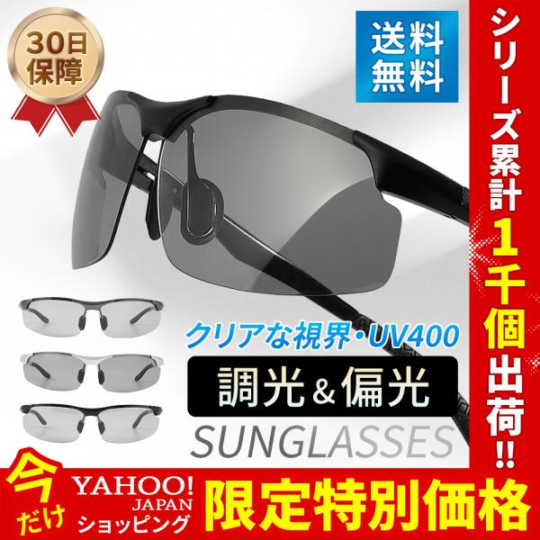 サングラス 偏光 スポーツサングラス スポーツ用 調光 UV400