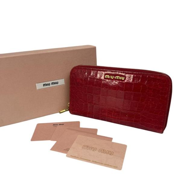 miu miu（ミュウミュウ） 長財布 レッド A-9818 : JOLIJOU Yahoo!店