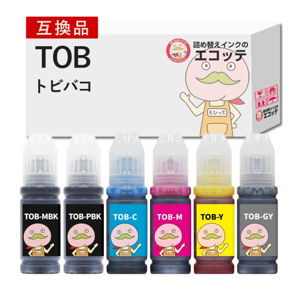 《純正12276円相当》 TOB-6CL トビバコ EPSON エプソン 用 インクボトル 互換 6色 TOB EW-M973A3T EW-M873TR EW-M873T EPSON エプソンインク トビバコインク イ