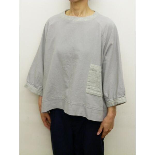 八分袖　シャツブラウス d9588-1.jpg