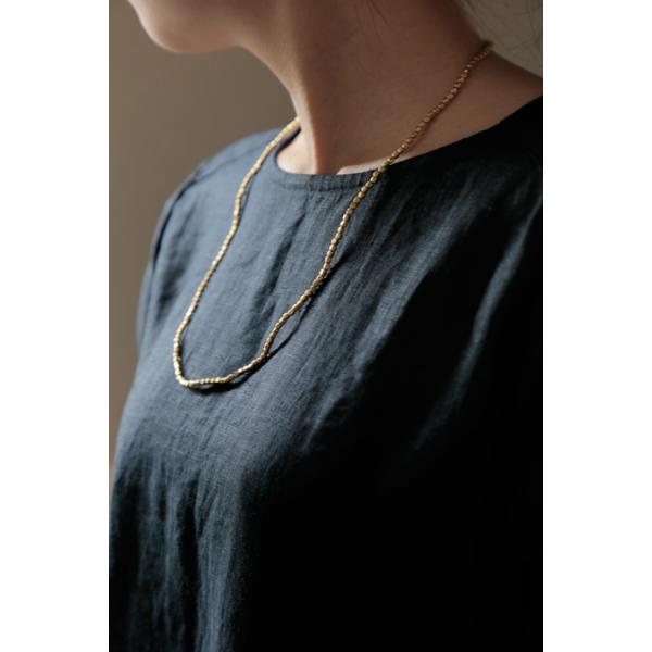 fog linen work　フォグリネンワーク　ネックレス　ブラス　ビーズ　S
