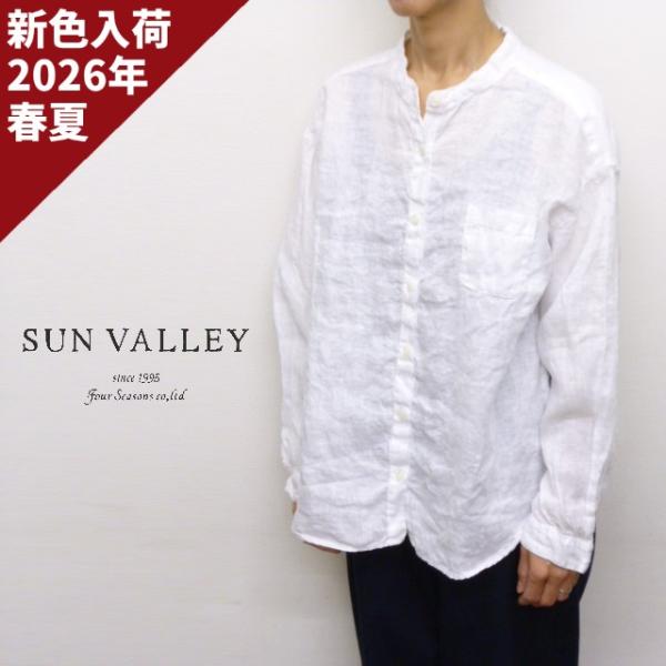 SUN VALLEY（サンバレー） シャツ ブラウス スタンドカラー バンド