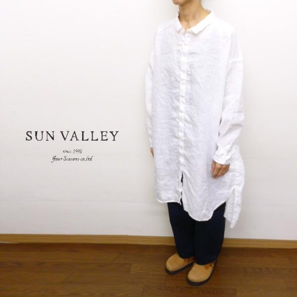 SUNVALLEY ⿻ リネン フレンチスリーブ チュニックワンピース 黒 夏 SUN VALLEY サンバレー SUNVALLEY チュニック ワンピース シャツ