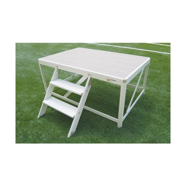 軽量で持ち運びが簡単なうえ、安定性を重視<br>踊り場はぬれても滑らないノンスリップ加工　