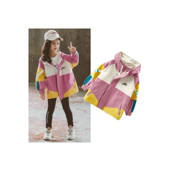 ウインドブレーカー ジャケット キッズ 女の子 子供服 ジャンパー ブルゾン ジップアップ フード付き カジュアル 配色デザイン マウンテンパーカー Ec Ecshop 通販 Yahoo ショッピング