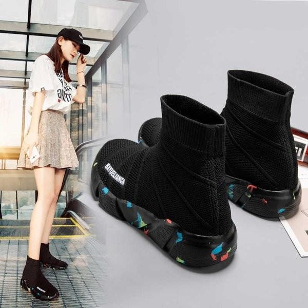 スニーカー ストレッチ ソックスブーツ スリッポン 厚底 レディース メンズ レディース カップル シューズ ハイカット 軽量 通気 防寒 Ec Ecshop 通販 Yahoo ショッピング